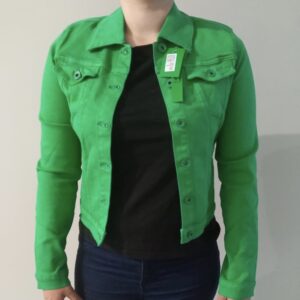 Zielona kurtka jeansowa damska
