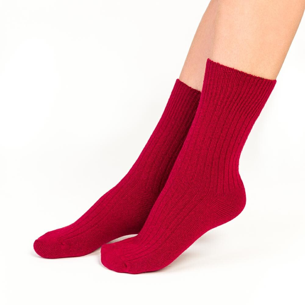 wełniane skarpetki damskie bordowe