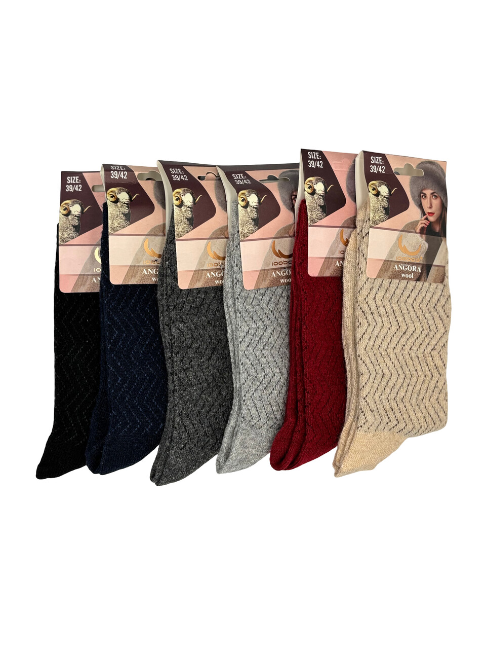 Skarpetki damskie z wełny angory