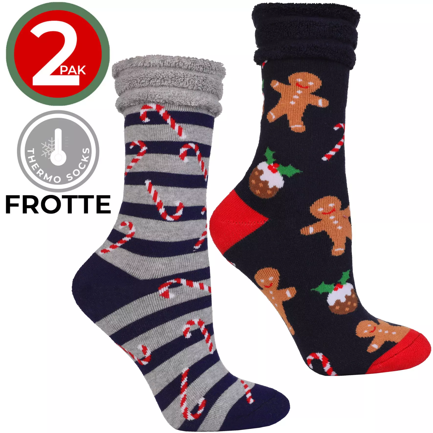 Skarpetki damskie świąteczne frotte