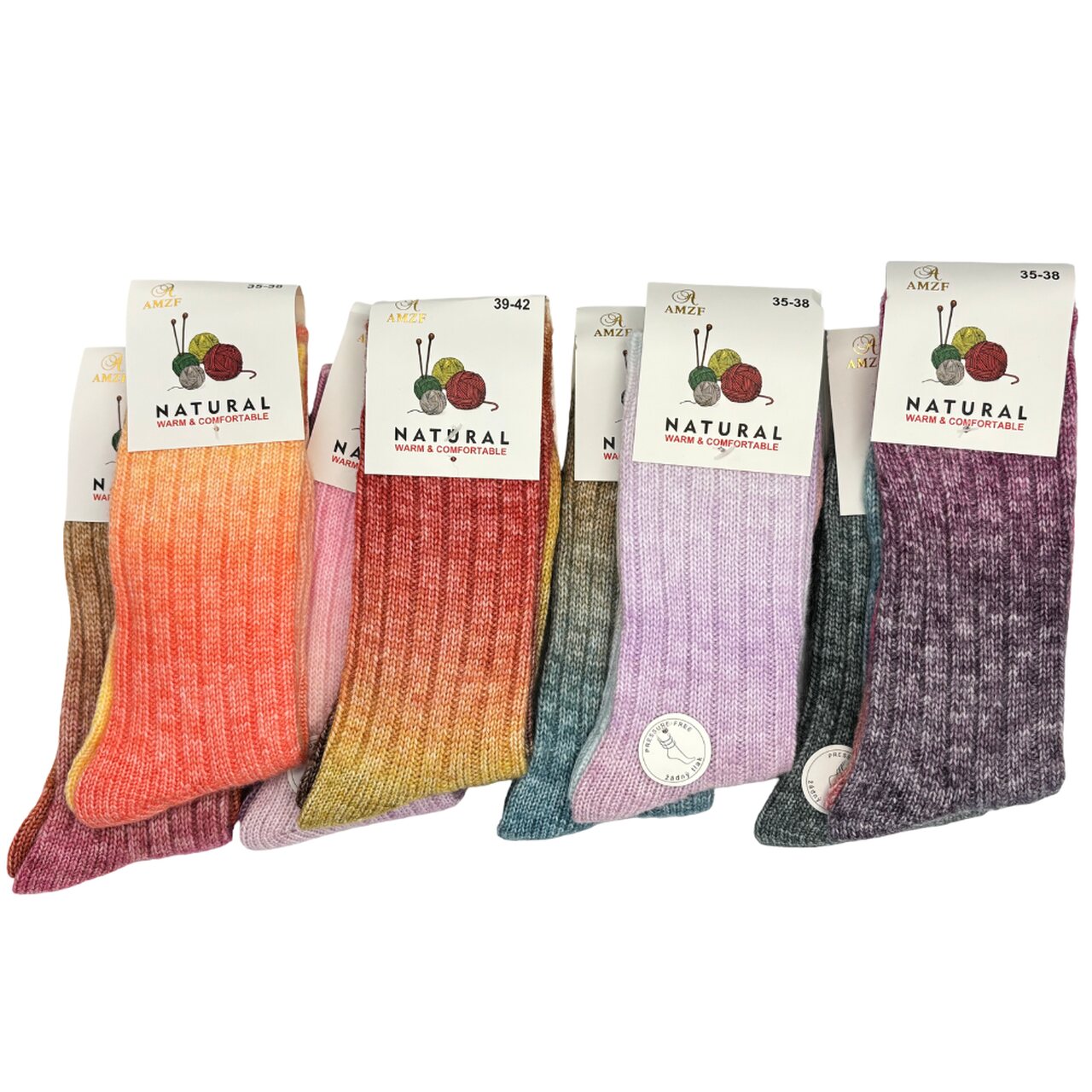 Skarpetki damskie z wełną kolorowe