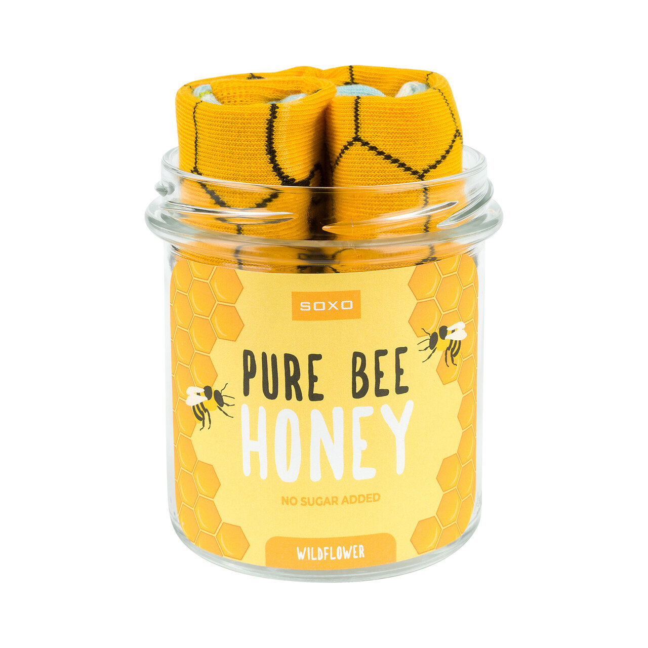 skarpetki damskie w pszczoły i miód