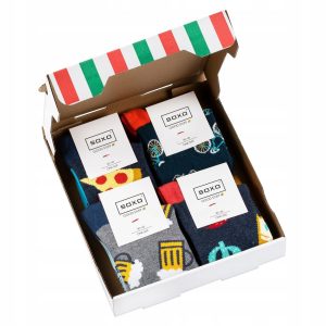 skarpetki męskie w kartoniku pizza 4-pak