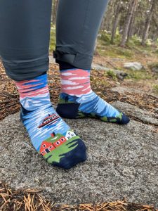 skarpetki z motywem norwegii