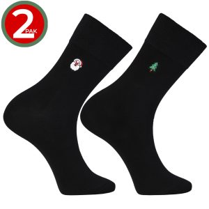 świąteczne skarpetki męskie z haftem 2-pak